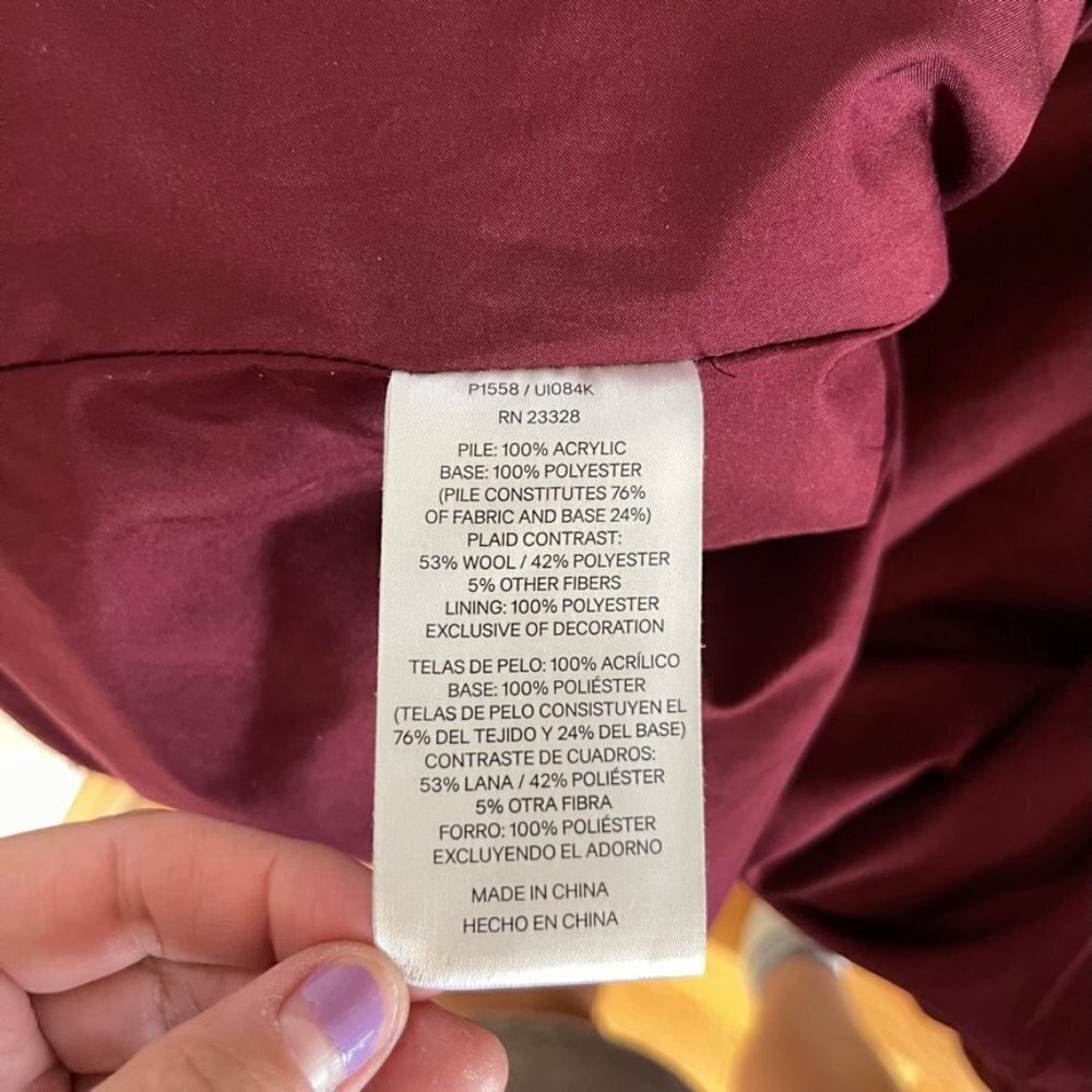 Pendleton Fuzzy Full Zip Jacket Size Large Maroon - image 6